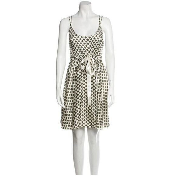 NEW Cinq à Sept 100% Silk Geneva Empire-waist Mini Dress, Ivory,  L - Picture 13 of 15